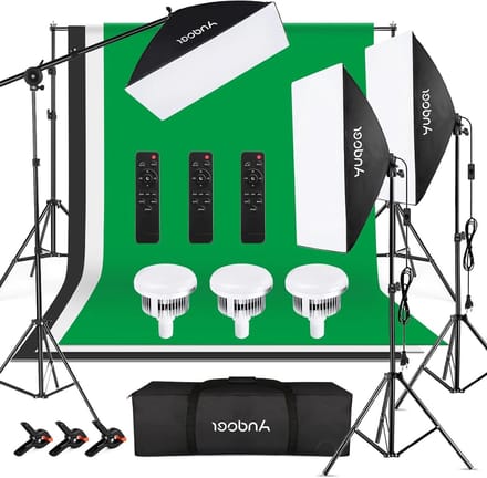 Professionele Fotostudio Verlichting Set met Achtergrond Systeem, Softbox, Lampen en Statief