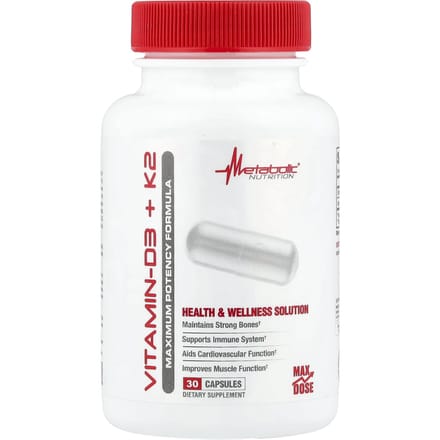 Metabolic Nutrition, Vitamine D3 + K2, 30 capsules