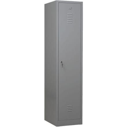 Kledinglocker, 1 deur, B 400 x H 1800 mm cilinderslot, lichtgrijs