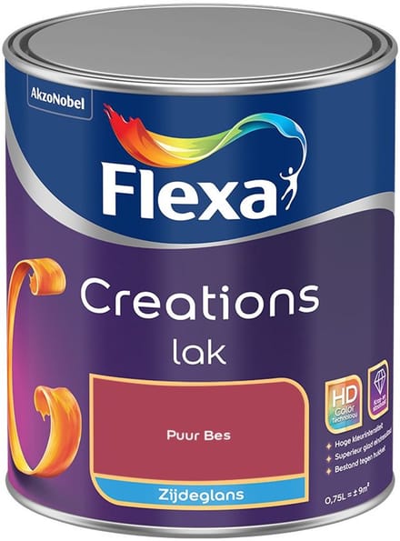 Flexa - Creations Lak Zijdeglans - Puur Bes - Mengverf - 750 Ml