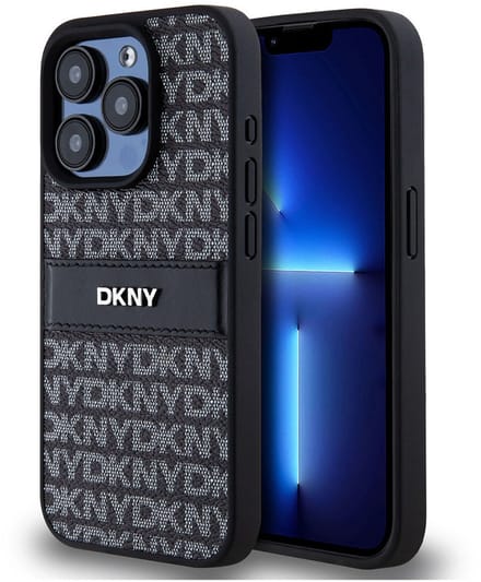 DKNY Textured Tonal Stripe Back Case - Geschikt voor Apple iPhone 14 Pro Max (6.7") - Zwart