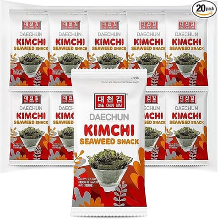 DAECHUN (Choi's1) KIMCHI Zeewiersnacks - veganistisch, keto, uit Korea - 4gr x 20 Pack