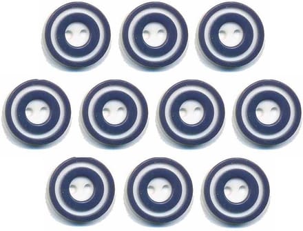 Knoop - Kunststof - Donut - donker blauw - 15 mm - 10 stuks