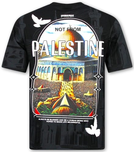 Palestine Oversized Heren T shirt - Heren Tshirt met Opdruk - 185- Zwart