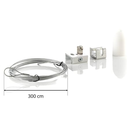 GLOBAL Ophangset voor 3-fasen railsysteem Noa, 300cm wit
