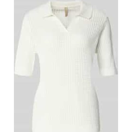 Gebreide pullover met polokraag en 1/2-mouwen model 'DENEFA'