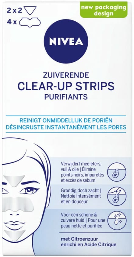 NIVEA Zuiverende Clear-up Strips - Neusstrips Meeeters - Blackhead Remover - Mee eters verwijderen - Pimple Patch - 6x 6 stuks