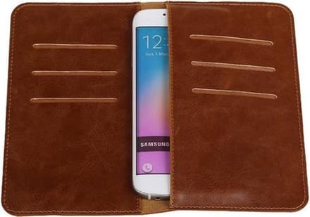 Bruin Pull-up Medium Pu portemonnee wallet voor Samsung
