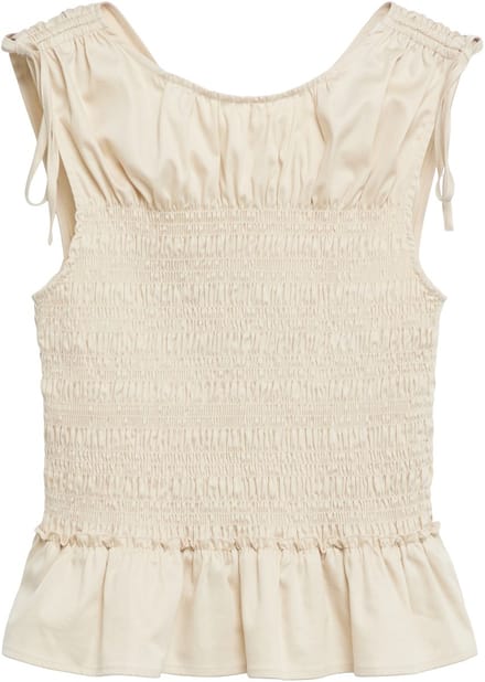 Slank Zonder Mouwen Gerimpeld Popeline Blouse Dames COMMA