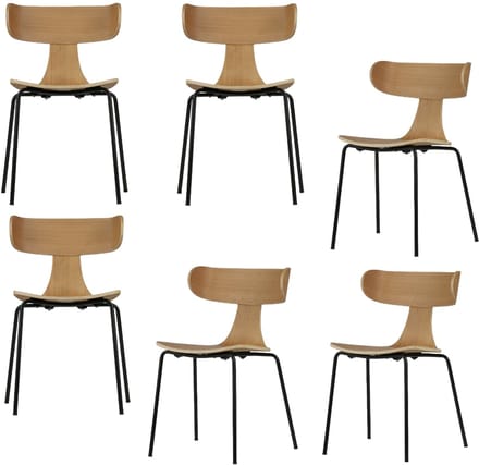 WOOOD Form Eetkamerstoelen - Hout - Naturel - Set van 6