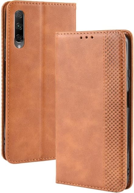 Vintage Book Case - Geschikt voor Huawei P Smart Pro Hoesje - Bruin