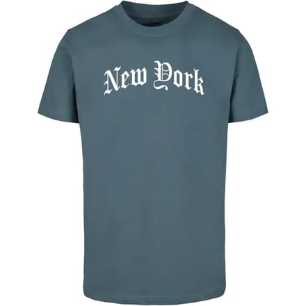 Mister Tee - New York Wording Heren T-shirt - M - Blauw