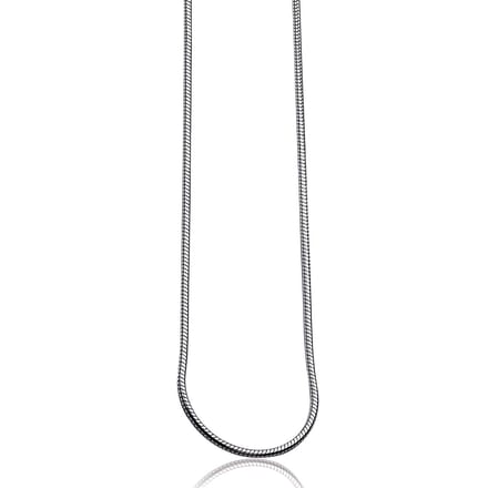 42cm Zinzi zilveren slangen collier 1mm breed ZISL42