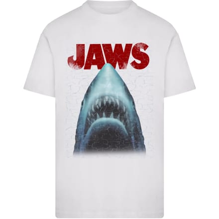 Merchcode Jaws - Poster Heren Tshirt - M - Wit