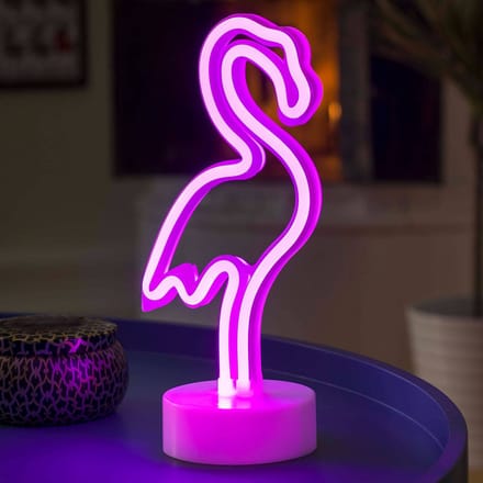 Konst Smide Roze Flamingo Licht Figuur op Batterijen met Timer 28 cm Hoog