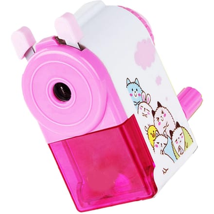 Taille-crayon rotatif mignon portable efficace à manivelle manuelle pour étudiants rouge