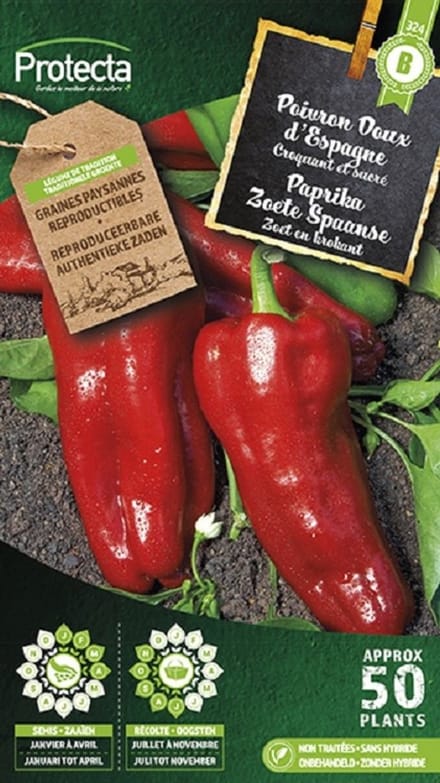 Protecta Groente zaden: Paprika Zoete Spaanse