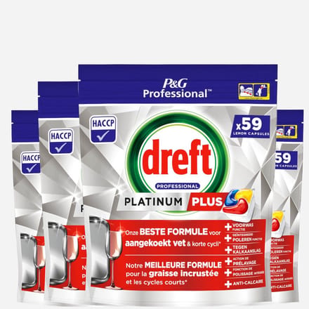 Dreft Platinum Plus Lemon All-in-1 Vaatwastabletten - 236 tabs - Voordeelverpakking
