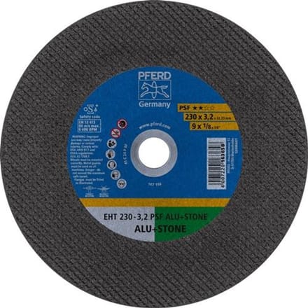 Doorslijpschijf EHT PSF ALU+STONE D230x3,2mm recht gat 22,23mm PFERD