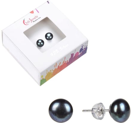 Oorbellen Zwarte Parel 6 mm