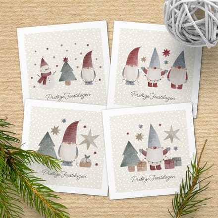 Fabrikten Kerstkaarten Kaboutertjes - 10 stuks + Enveloppen