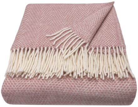 WOOOL Luxury Plaid - BEEHIVE (Dusky Pink) 150x183cm - 100% Wol - Roze