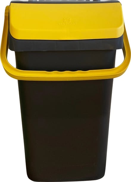 Mari afvalbak 40 liter - afvalemmer - geel - afvalscheiden papier - glas - sorteer afvalbak - sorteer bak