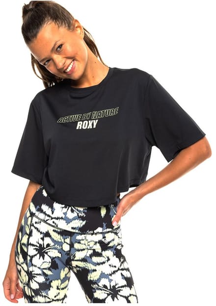 Roxy Beachboun Boxy Uv Korte Mouw T-shirt Zwart M Vrouw
