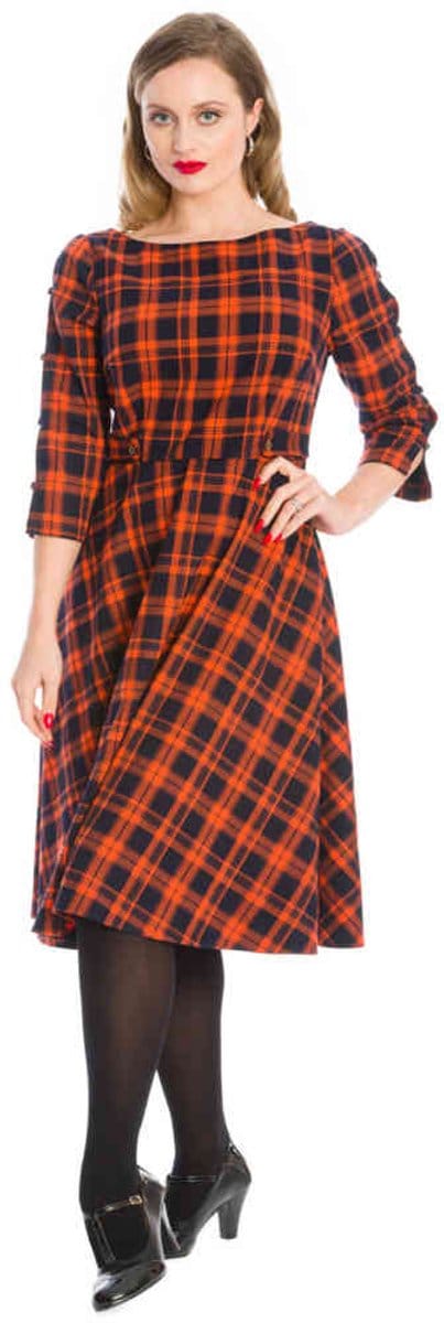 Banned - MISS SPOOK Flare jurk - M - Oranje