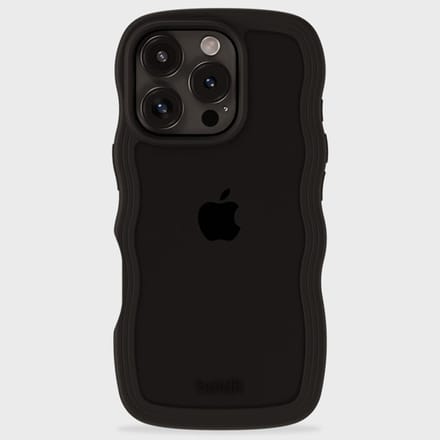 Holdit Wavy Case geschikt voor Apple iPhone 16 Pro Max - Black / Transparent