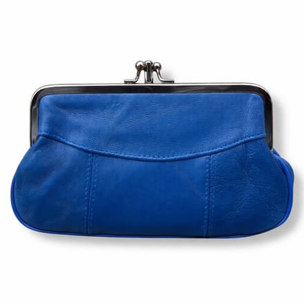 THL Design - Dames Knip Beurs - Portemonnee Dames - Echt Leer Blauw