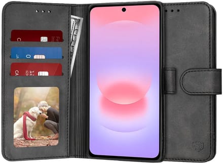 Hoesje geschikt voor Samsung Galaxy A37 - Techsuit Diary Book Wallet Case - Zwart