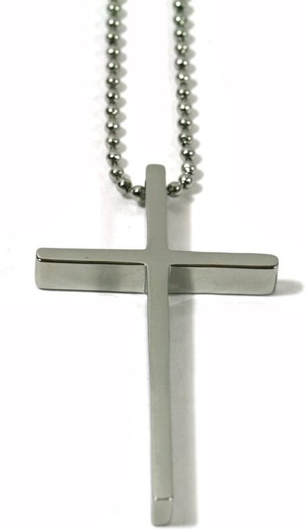 IbizaMen - RVS ballchain - RVS kruis - lengte 75 cm