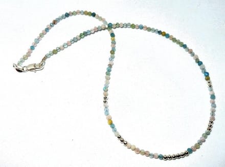Natuurlijk Morganiet Collier, wit goud verguld