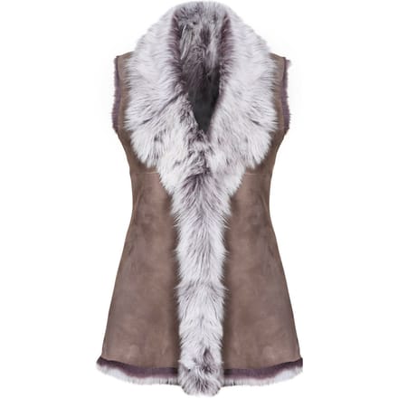 Lange damesbodywarmer van Toscana-schapenvacht-Sorocaba