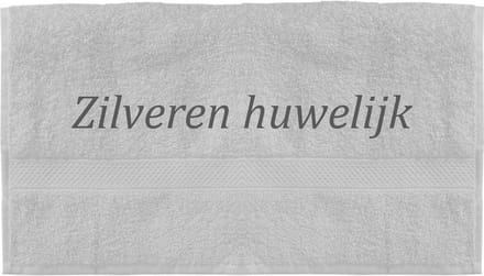Handdoek - Zilveren huwelijk - 100x50cm - Wit