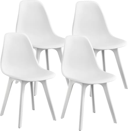 Eetkamerstoel Lendava 83x54x48 cm set van 4 kunststof wit
