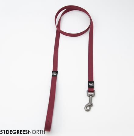 51 Degrees North - Wanderful - Leash - Nylon - Flat - Burgundy - 150cmx16mm