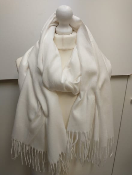 Lange dames warme sjaal Taylor-effen wit-wintersjaal