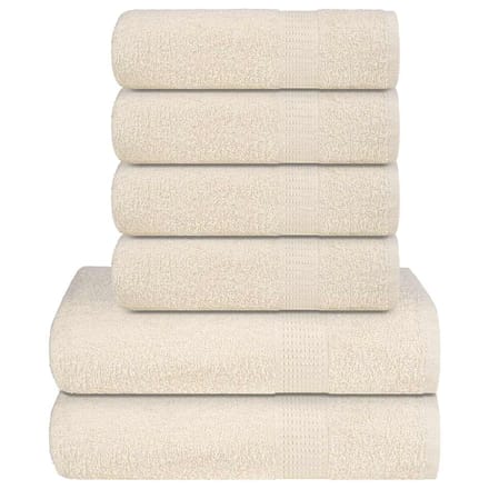 vidaXL - 6-delige - Handdoekenset - FROGN - 360 - g/m² - crème