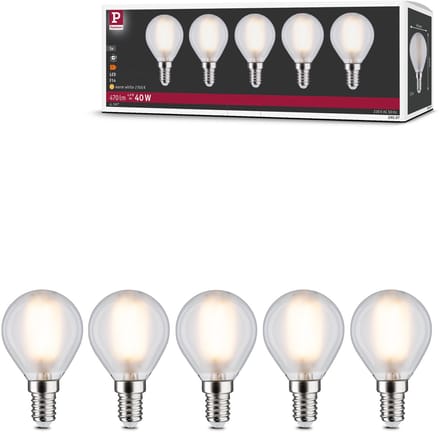 Filament 230 V LED-kogellamp E14 5x470lm 5x4,8W 2700K Mat