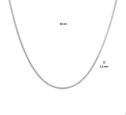Zilver Gerhodineerde Collier venetiaans bol 1 1329035 42 cm