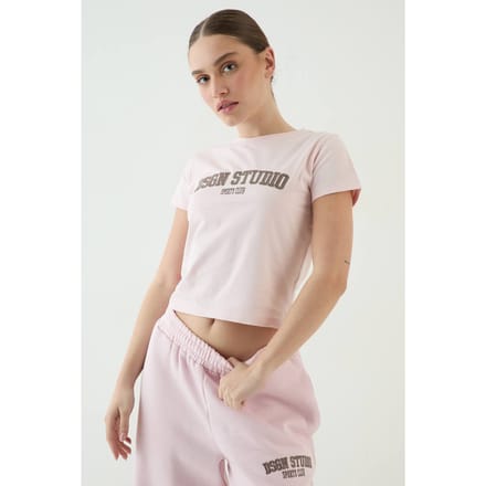 Dames Dsgn Studio Applique Fitted T-shirt | Light Pink | Maat: 3XL