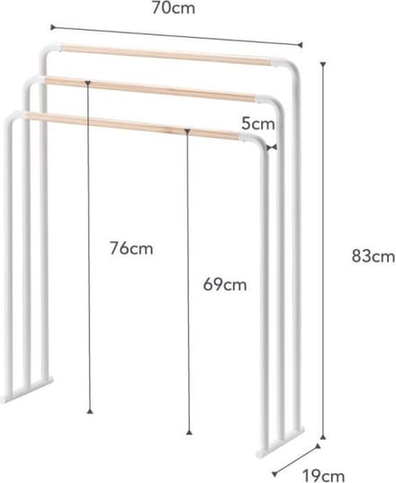 Yamazaki Handdoekenrek Badkamer - Plain - Wit
