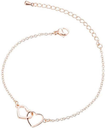 24/7 Jewelry Collection Hartjes Armband - Open - Dubbele hart - Rosé Goudkleurig