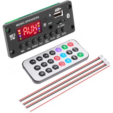 2*25W Bluetooth 5.0 MP3 WMA Decoderbord 5V-20V Versterker Auto Audio USB TF FM Radio Module Kleurenscherm MP3 Speler Met Afstandsbediening black