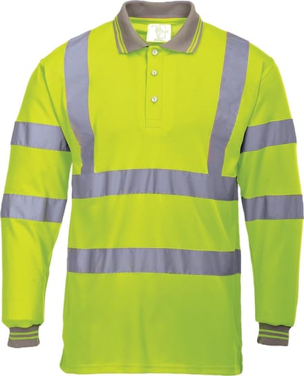 Portwest Hi-Vis Lange Mouw Poloshirt S277 - Geel - M