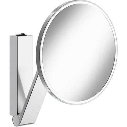 KEUCO Wand-Make-Up-Spiegel, verlicht, wipschakelaar, verchroomd, 1 lichtkleur, met 212mm, iLook_move