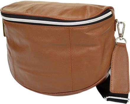 Grote Leren Schoudertas Cognac - Grote Crossbodytas Dames - Schoudertas Leer