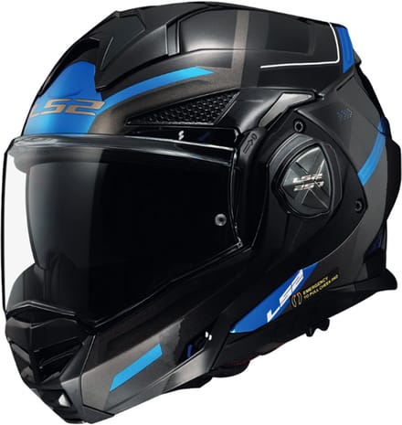 LS2 FF901 Advant X Spectrum Zwart Titanium Blauw Systeemhelm - Maat M - Helm